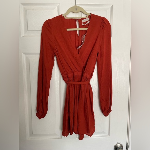 Urban Outfitters Terracotta Rust Orange Long Sleeve Romper NWT - Picture 8 of 14